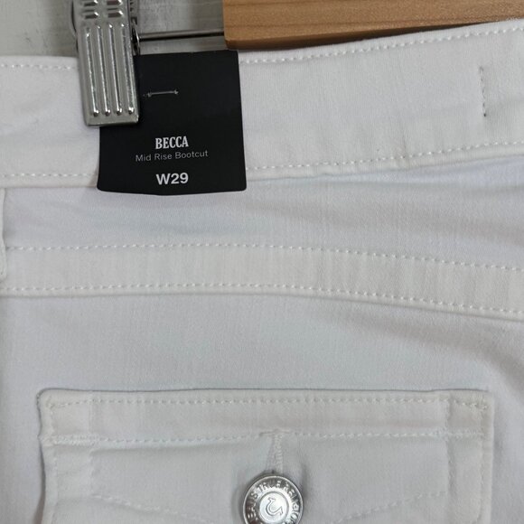 True Religion Becca Mid Rise Bootcut Jeans Womens 29 Flap Pocket Y2K Streetwear - Picture 3 of 16